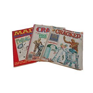 3 Vintage Cracked and Mad Magazines Star War
